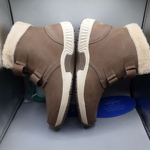 Orthofeet Florence Boots Women's 11.5W Brown Taupe Suede Ankle - Picture 3 of 10